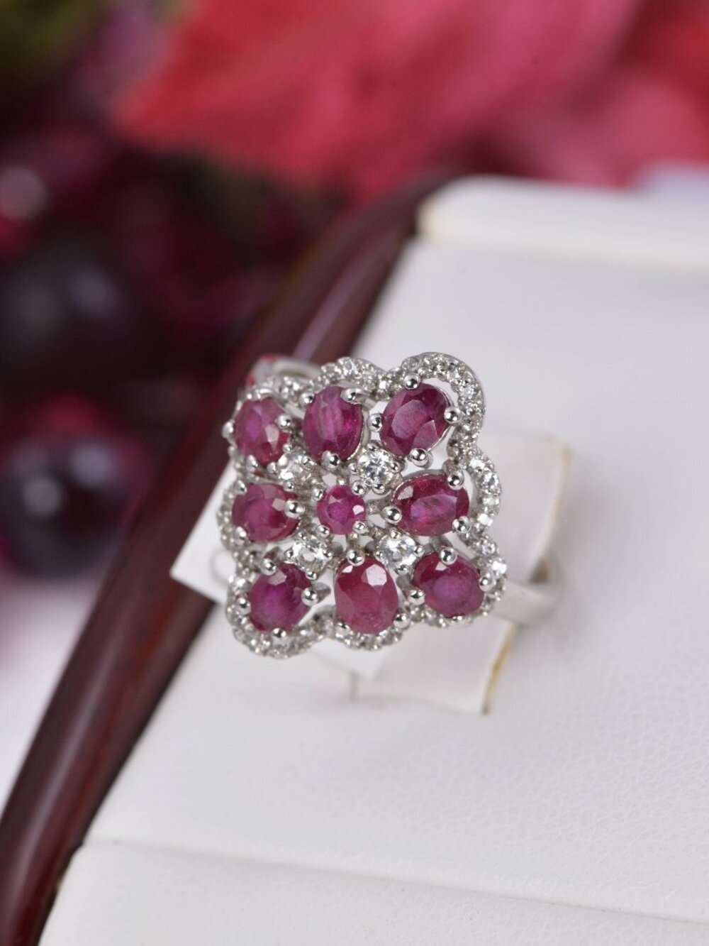 Genuine Natural Ruby Ring 925 Sterling Silver, sz 7